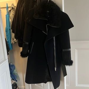 Mackage long winter jacket - leather and fur